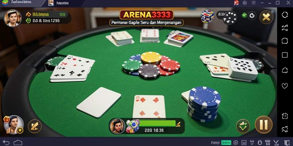 Tampilan gameplay Gaple yang seru dan interaktif di ARENA333.