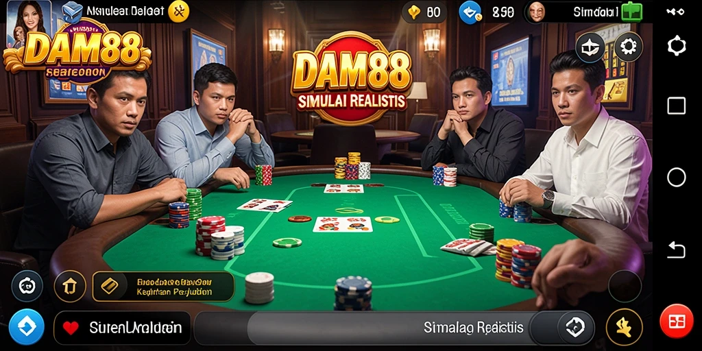 Screenshot permainan menunjukkan suasana kasino yang realistis dalam DAM88.