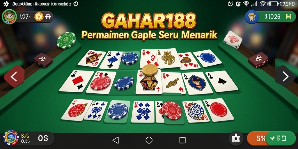 Tampilan gameplay GAHAR188 dalam permainan Gaple yang seru.