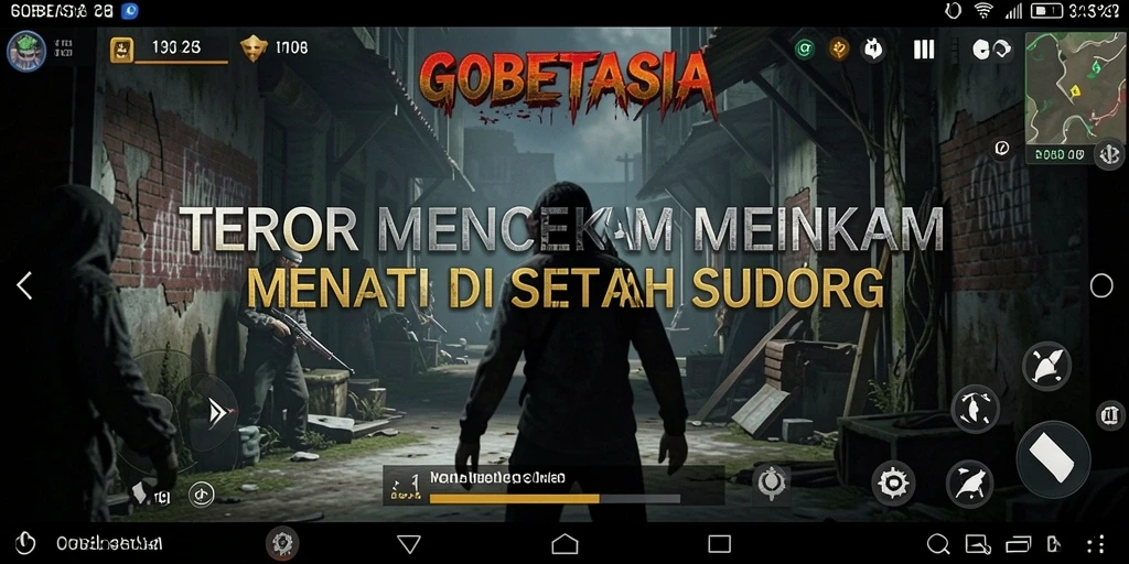 Tampilan gameplay GOBETASIA yang menyeramkan dan menantang.