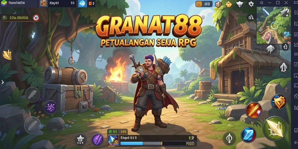 Tampilan mendetail dari gameplay RPG yang seru dan menantang.