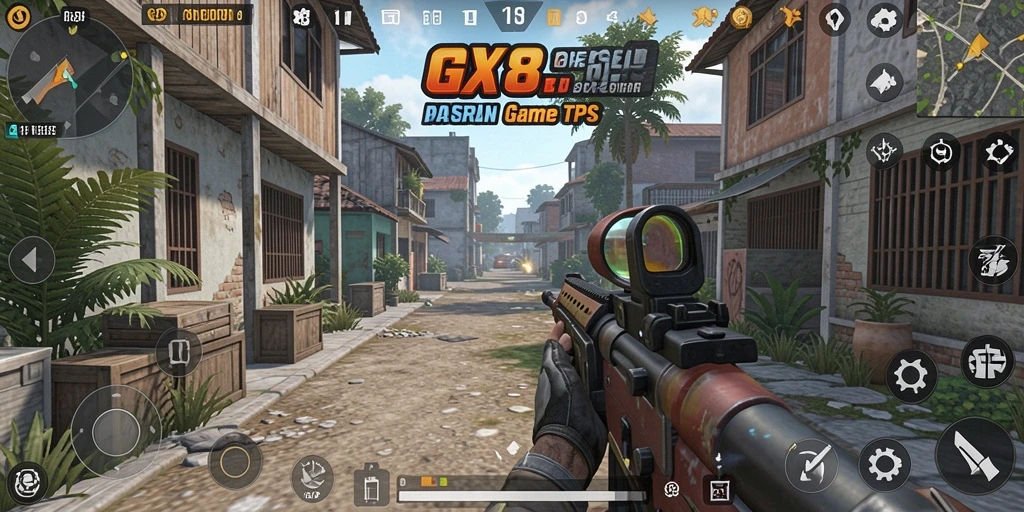 Tampilan gameplay GX88 menampilkan aksi seru dalam pertempuran TPS.