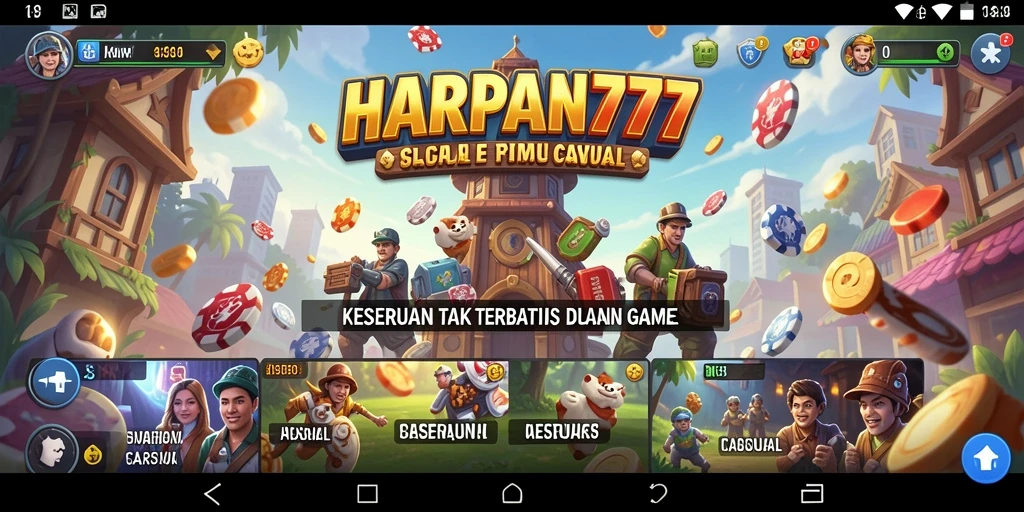 Tampilan gameplay seru dalam HARAPAN777 yang penuh warna.