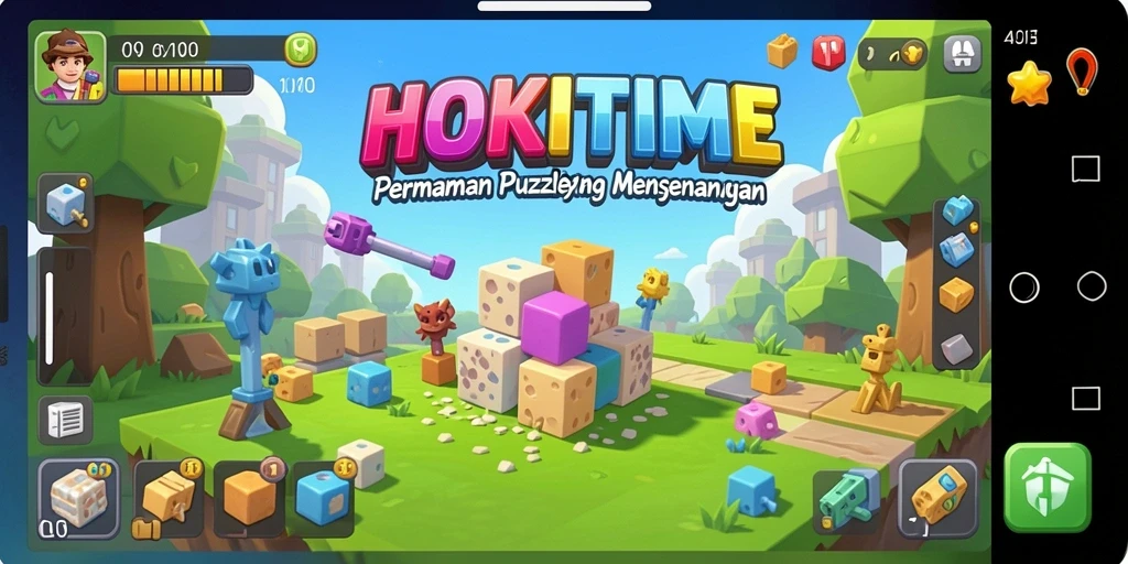 Tampilan gameplay HOKITIME yang penuh warna dan menarik.