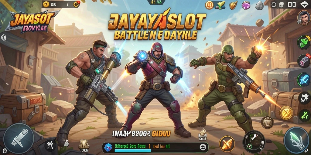 Screenshot gameplay JAYASLOT yang menunjukkan pertarungan intens di Battle Royale.