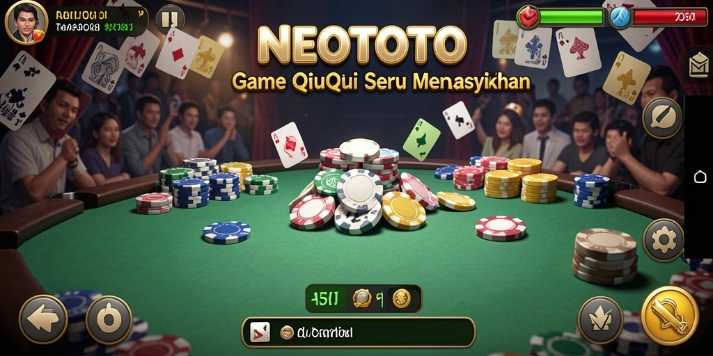 Screenshot gameplay NEOTOTO yang menampilkan suasana QiuQiu yang mengasyikkan.