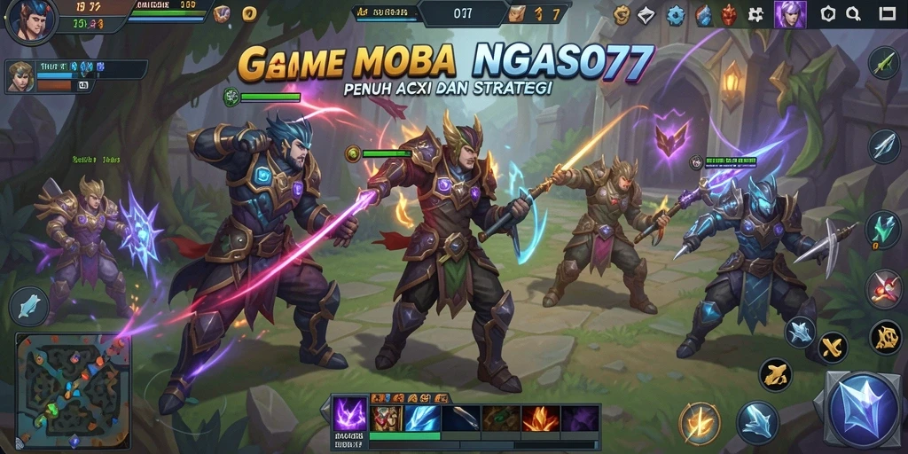 Tampilan gameplay seru dalam NGASO77 MOBA.