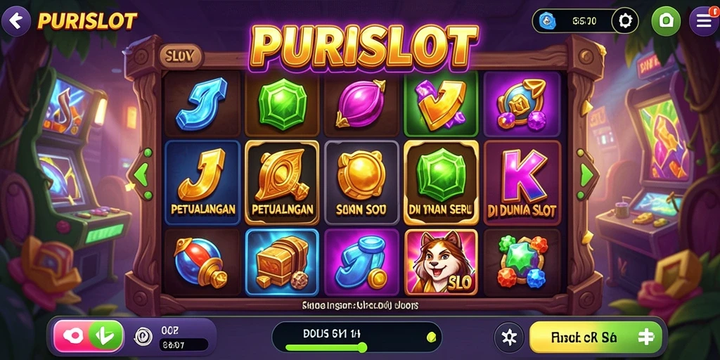 Screenshot gameplay PURISLOT yang menunjukkan petualangan menarik di slot.