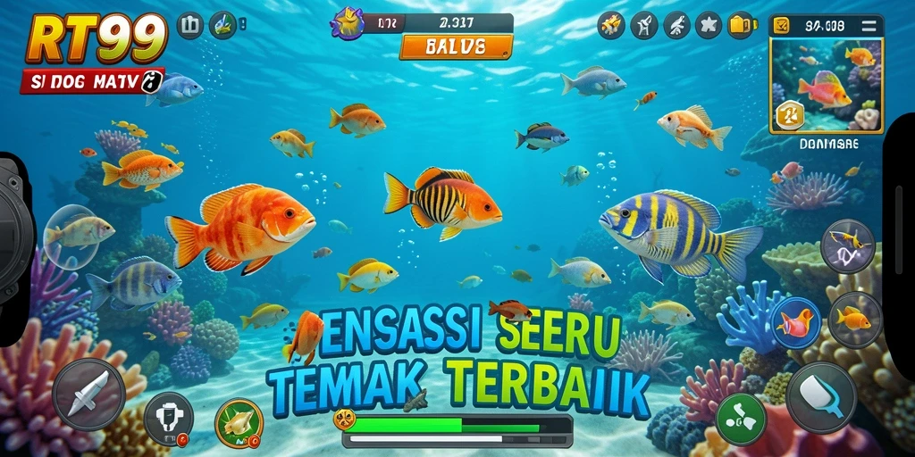 Screenshot gameplay seru Tembak Ikan RT99 dengan aksi memancing mendebarkan.