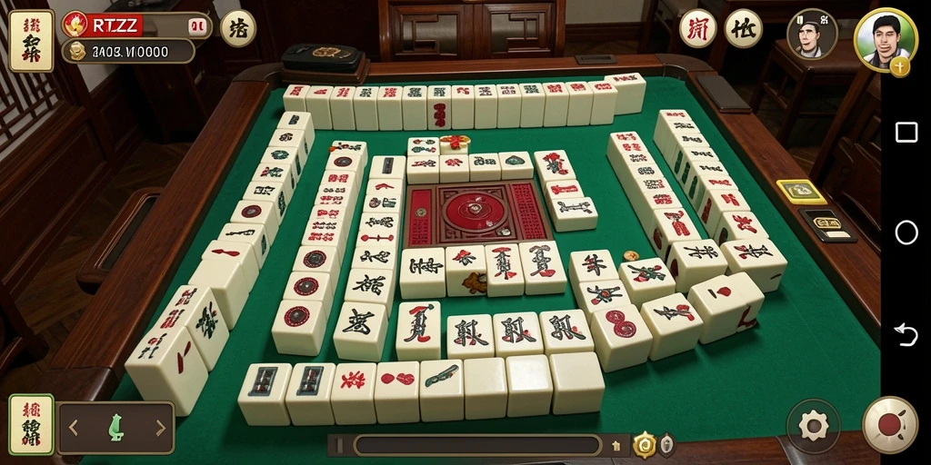 Tampilan gameplay RTZZ yang menarik dan menantang Mahjong.
