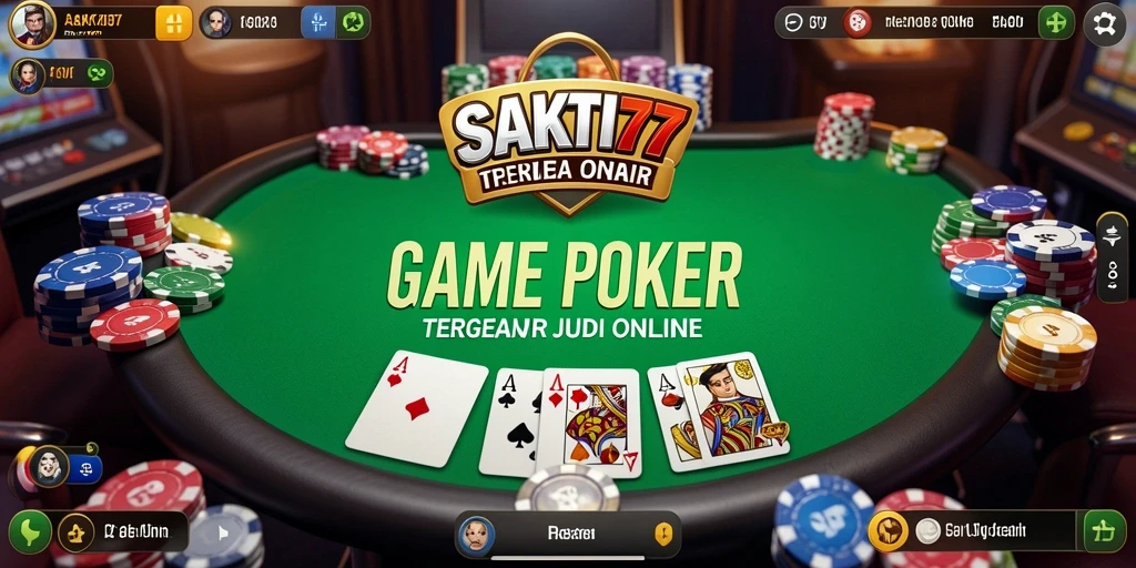 Tampilan gameplay SAKTI77 dengan meja poker yang menarik.