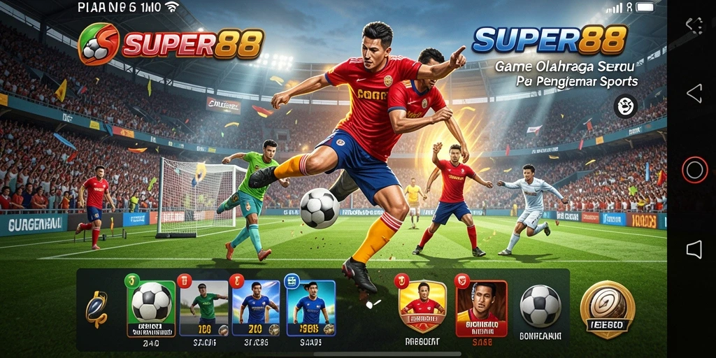 Screenshot gameplay SUPER88 menampilkan aksi olahraga yang mendebarkan.