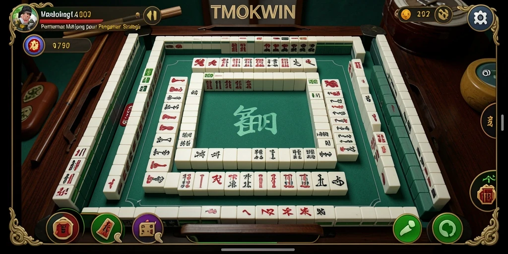 Tangkapan layar gameplay TMOKWIN yang menunjukkan aksi Mahjong yang menarik.