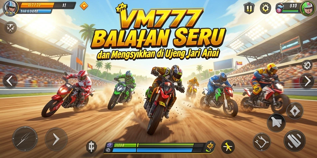 Tampilan menarik dari permainan balapan yang mendebarkan.