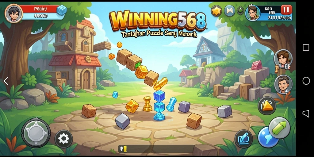 Tampilan gameplay puzzle yang menarik dan penuh warna.