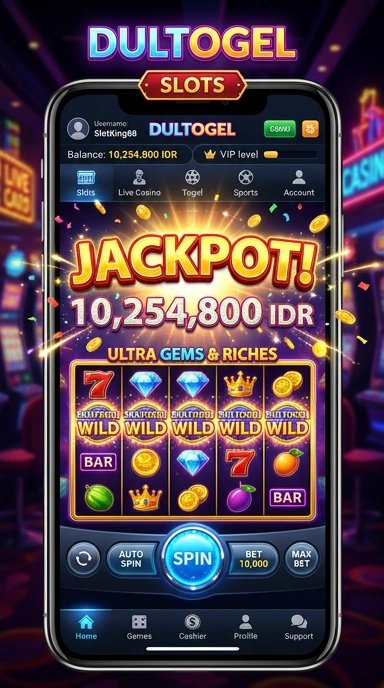 Menu opsi dalam aplikasi dultogel yang memudahkan navigasi.